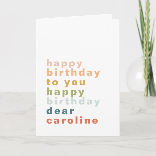 Custom Colorful Birthday Greeting Card (Front)