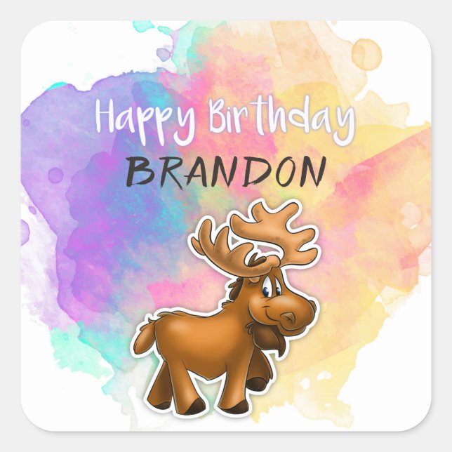 Custom Colorful Birthday Sticker (Front)
