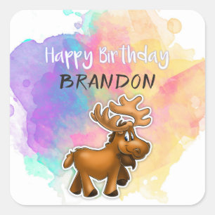 Custom Colorful Birthday Sticker