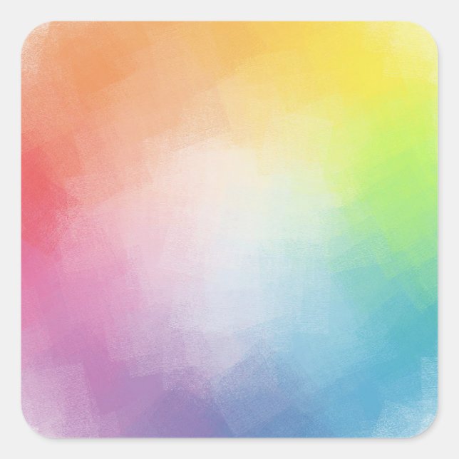 Custom Colorful Blank Template Blue Purple Green Square Sticker (Front)