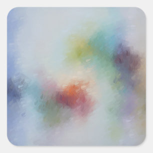 Custom Colorful Blank Template Modern Abstract Art Square Sticker