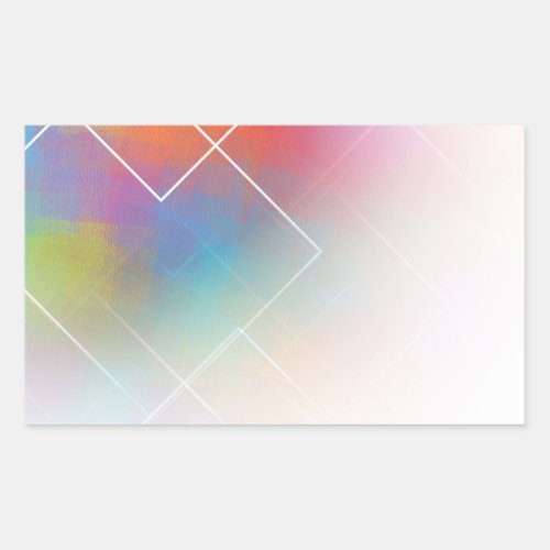 Custom Colorful Blank Template Modern Abstract Rectangular Sticker