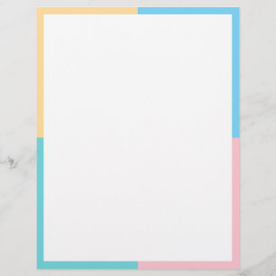Custom Colorful Blank Template Pink Yellow Blue Letterhead