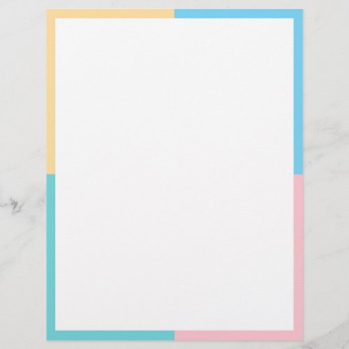 Custom Colorful Blank Template Pink Yellow Blue Letterhead