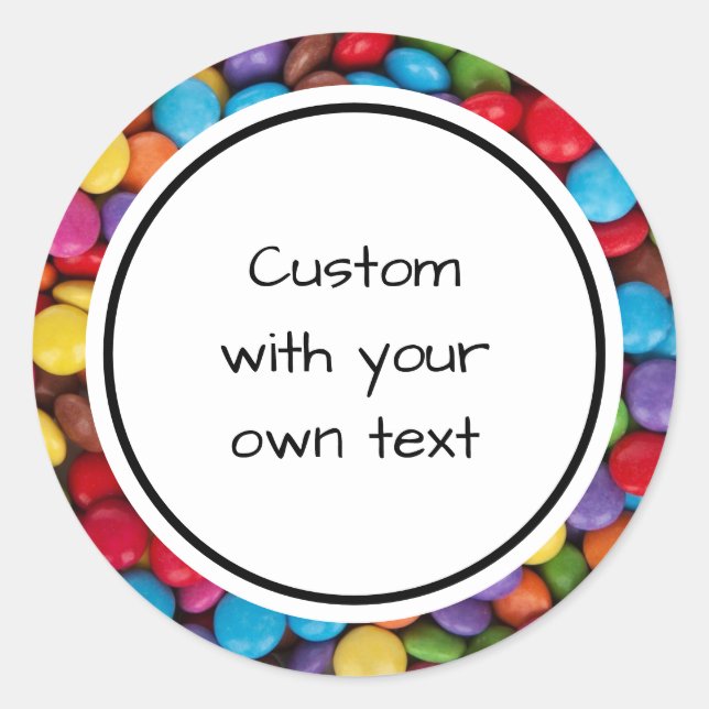 Custom Colorful Button Candy Classic Round Sticker (Front)