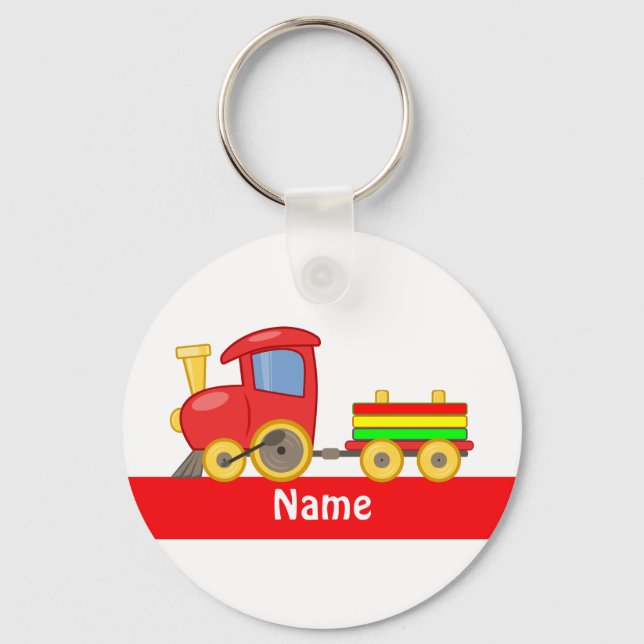Custom Colorful cartoon train Keychain (Front)