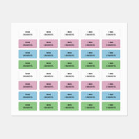 Custom Colorful Childs Clothing Name Tags Kids