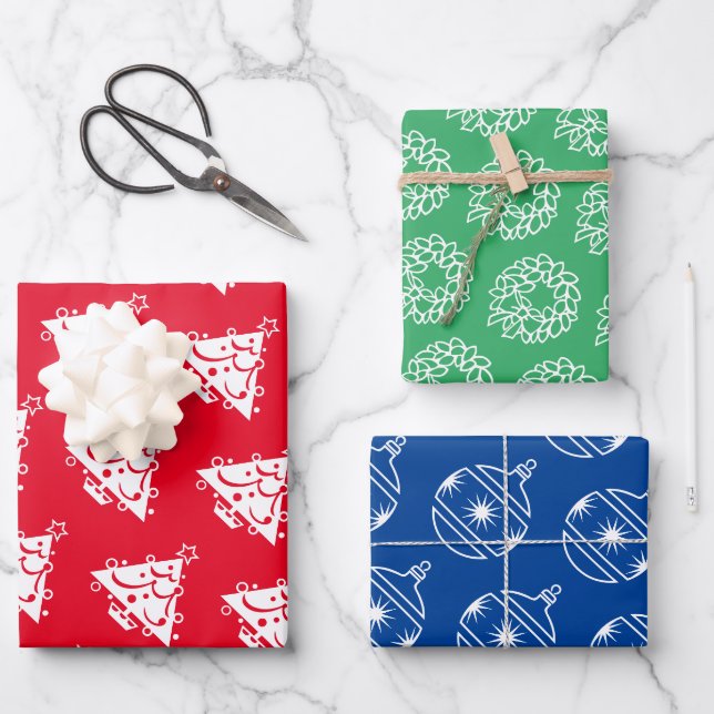Custom colorful Christmas wrapping paper sheets (Front)