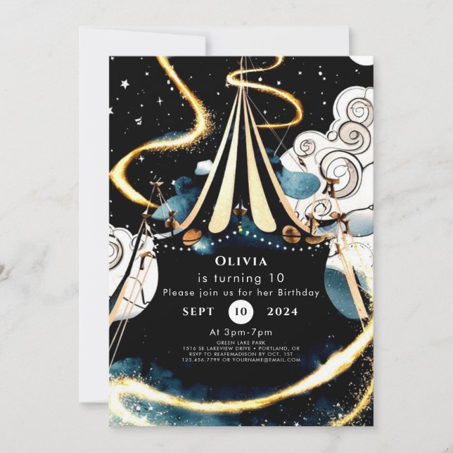 Custom Colorful Circus Birthday Invitation (Front)