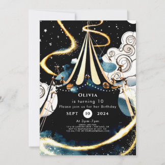 Custom Colorful Circus Birthday Invitation