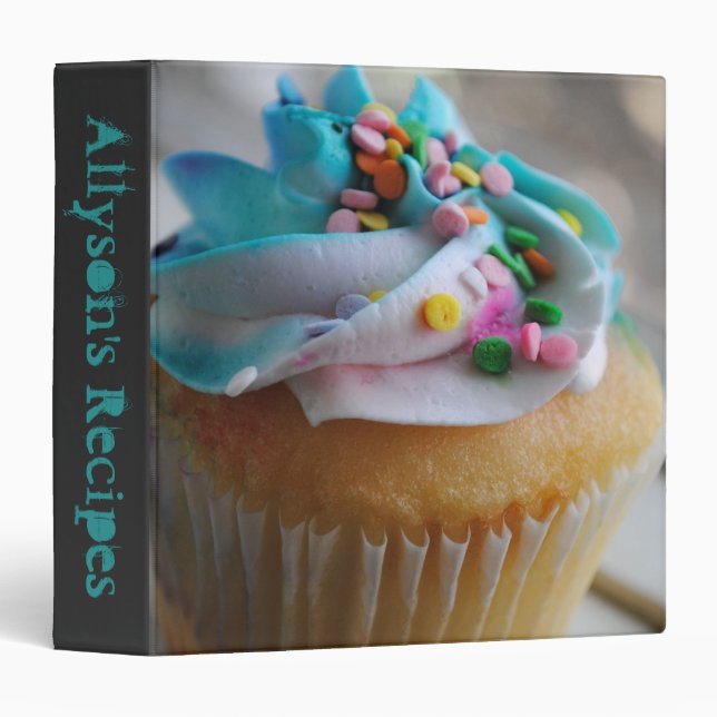 custom Colorful Cupcake Photograph Binder (Front/Spine)