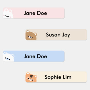 Custom Colorful Cute Childs Clothing Name Tag Kids' Labels