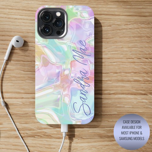Custom Colorful Cute Fun Summer Watercolor Pattern iPhone 15 Pro Max Case