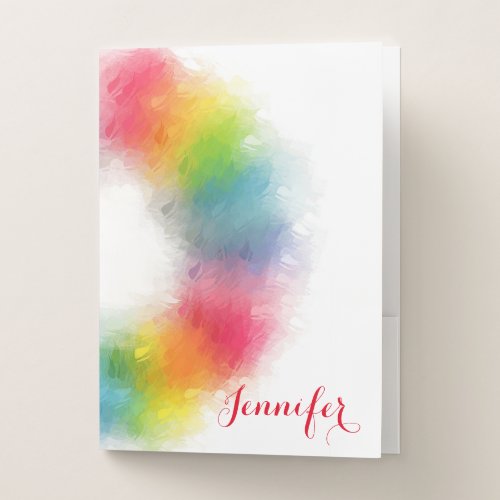 Custom Colorful Elegant Rainbow Modern Template Pocket Folder