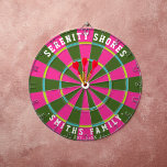 Custom Colorful Family Name Cabin Established Date Dart Board<br><div class="desc">The perfect blend of personalization and vibrant design for your family cabin! Featuring bold colors and a personalized touch with your family name and the established date, this dartboard makes a unique and memorable addition to any game room or cabin wall. Whether for family gatherings or friendly competitions, this custom...</div>