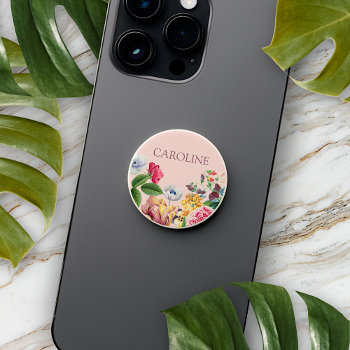 Custom Colorful Garden Wildflowers Floral Bouquet Popsocket by All_In_Cute_Fun at Zazzle