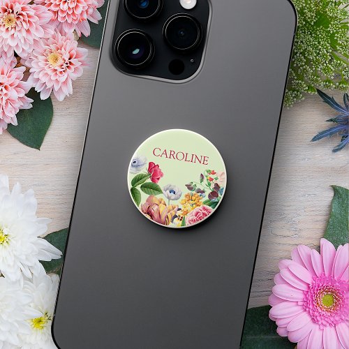 Custom Colorful Garden Wildflowers Floral Bouquet PopSocket