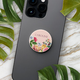 Custom Colorful Garden Wildflowers Floral Bouquet PopSocket