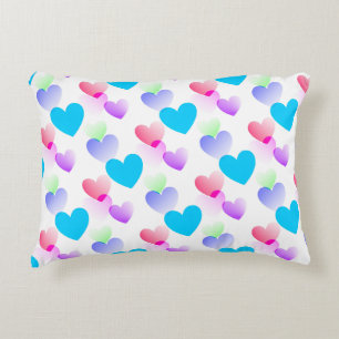 Custom Colorful Gliding Hearts Fun Two-Sided Accent Pillow