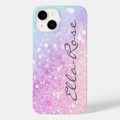 Custom Colorful Glitter Iridescent Elegant Case_Mate iPhone 14 Case