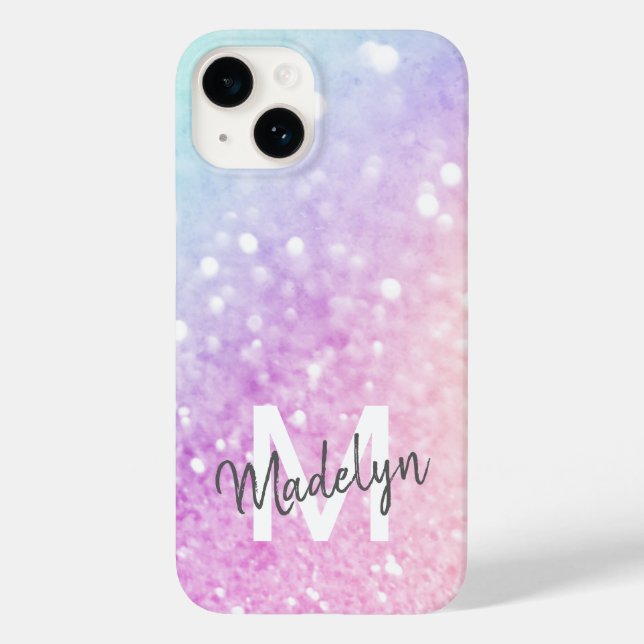 Custom Colorful Glitter Iridescent Elegant Case-Mate iPhone Case (Back)