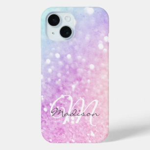 Custom Colorful Glitter Iridescent Elegant iPhone 15 Case
