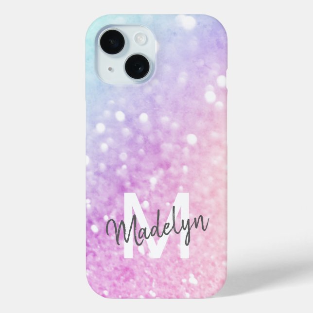 Custom Colorful Glitter Iridescent Elegant Case-Mate iPhone Case (Back)