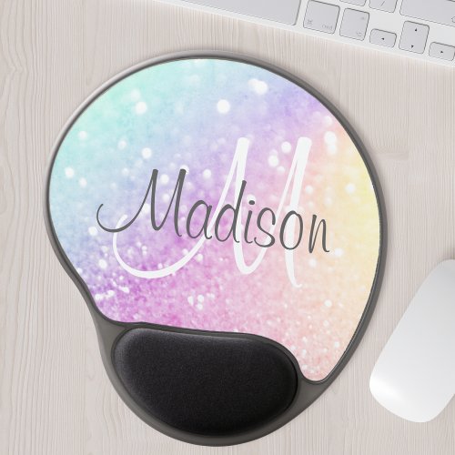 Custom Colorful Glitter Iridescent Elegant Gel Mouse Pad