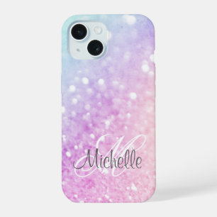 Custom Colorful Glitter Iridescent Elegant iPhone 15 Case