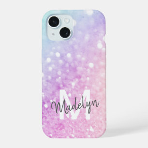 Custom Colorful Glitter Iridescent Elegant iPhone 15 Case