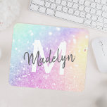 Custom Colorful Glitter Iridescent Elegant Mouse Pad<br><div class="desc">Easily personalize this elegant colorful bokeh glitter pattern with your custom name and/or monogram.</div>