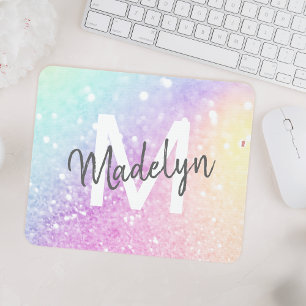 Custom Colorful Glitter Iridescent Elegant Mouse Pad