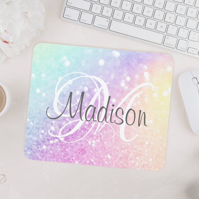 Custom Colorful Glitter Iridescent Elegant Mouse Pad (Creator Uploaded)