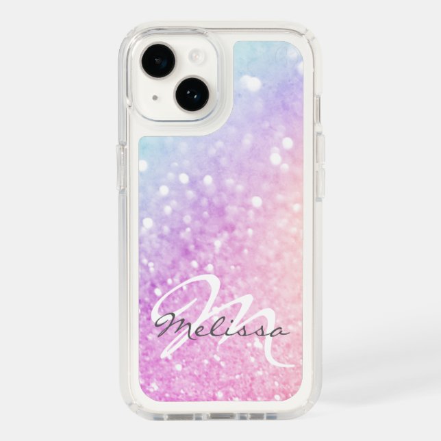 Custom Colorful Glitter Iridescent Elegant Speck iPhone Case (Front)