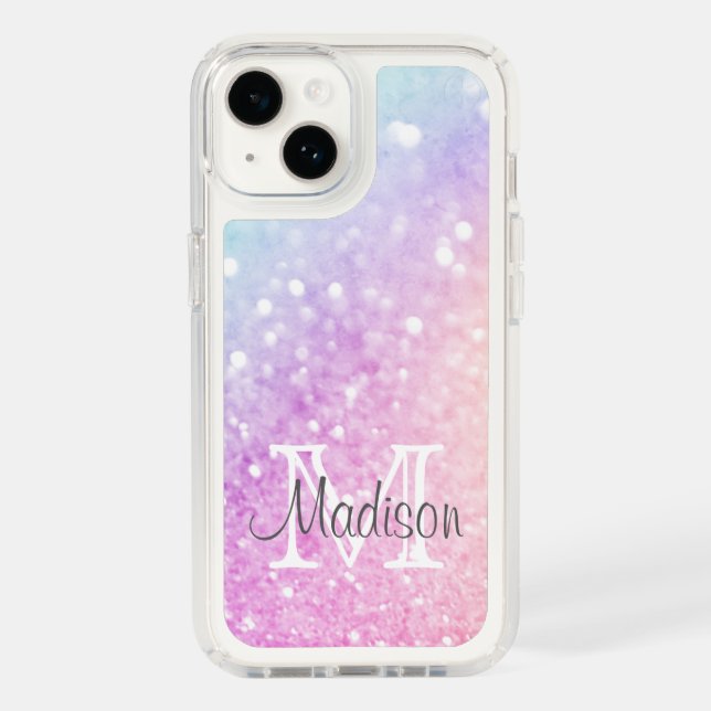Custom Colorful Glitter Iridescent Elegant Speck iPhone Case (Front)
