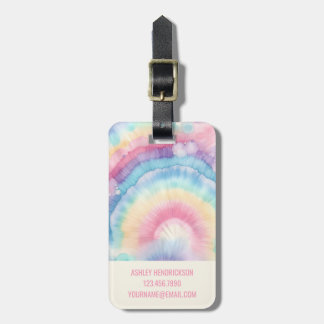 Custom Colorful Groovy Tie Dye Pattern Luggage Tag