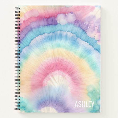 Custom Colorful Groovy Tie Dye Pattern Notebook