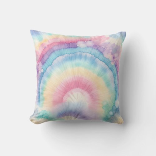 Custom Colorful Groovy Tie Dye Pattern Throw Pillow