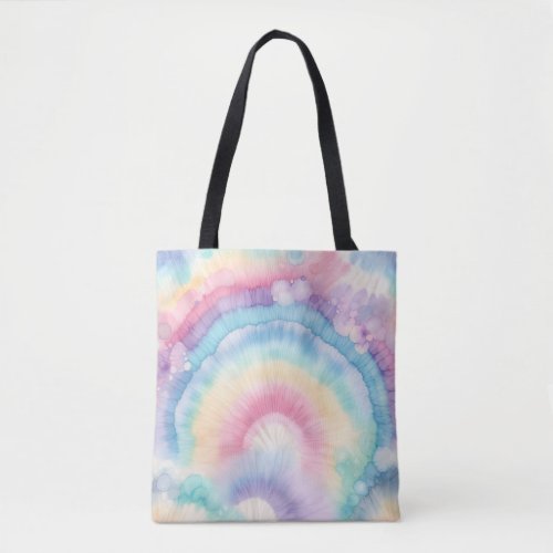 Custom Colorful Groovy Tie Dye Pattern Tote Bag