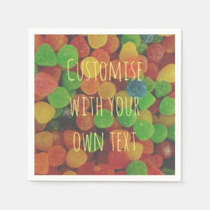 Custom Colorful Gumdrops Candy Paper Napkins