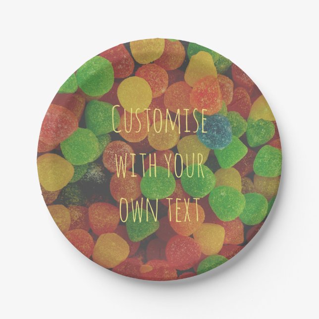 Custom Colorful Gumdrops Candy Paper Plates (Front)