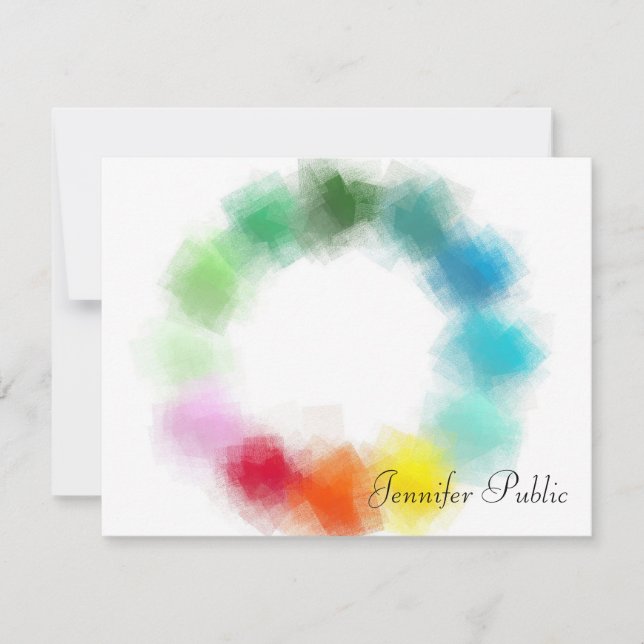 Custom Colorful Hand Script Name Text Template (Front)