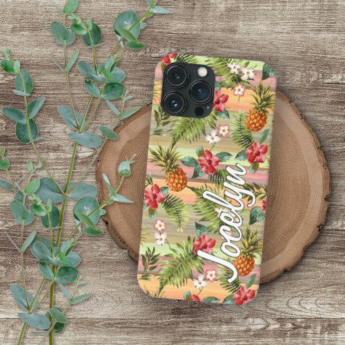 Custom Colorful Hawaii Tropical Pineapple Floral iPhone 11 Pro Max Case