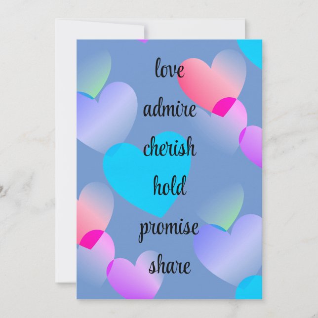 Custom Colorful Hearts Valentine's Day  Holiday Card (Front)