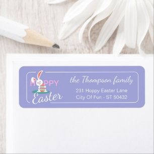 Custom Colorful Hoppy Easter Bunny Pattern Label