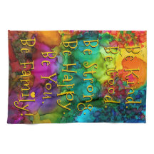 Custom Colorful Inspirational Words Kitchen Towel