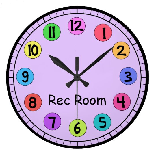 Custom Colorful Kids Big Number Clock | Zazzle.com