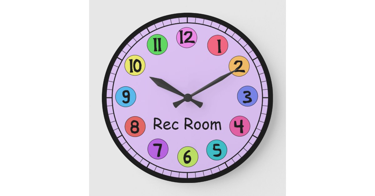 Custom Colorful Kids Big Number Clock Zazzle
