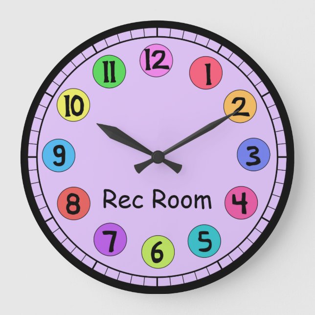 Custom Colorful Kids Big Number Clock (Front)