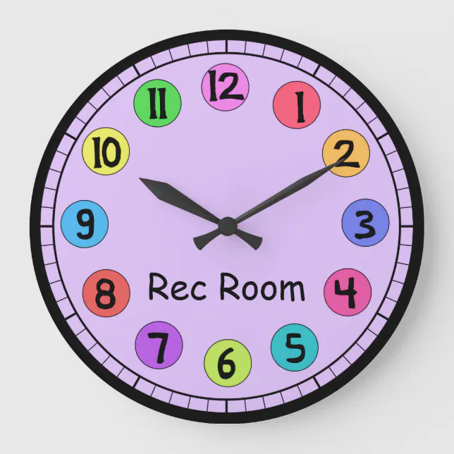 Custom Colorful Kids Big Number Clock Zazzle